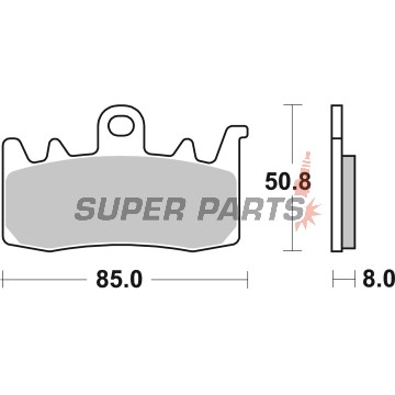 Накладки -BREMBO- 07BB38SR, BMW G310 / Ducati Hypermotard 939, Hyperstrada 939, Multistrada 1200 Enduro, Panigale 959, Scrambler 803, XDiavel 1262 / Triumph Tiger Explorer 1215