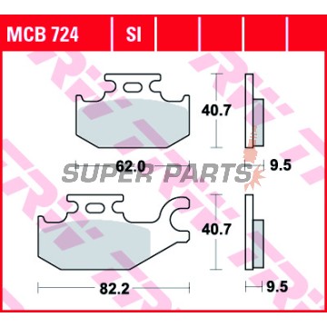 Накладки -TRW- MCB724, Bombardier DS/Outlander/Quest 330/400/500/650, Can-Am Commander/Maverick/Outlander/Renegade 500/650/800/1000, Suzuki Vinson/KingQuad 500/700, Yamaha Kodiak/Grizzly/Raptor/Rhino 400/450/660/700 (2000-2018)