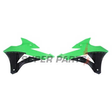 Предни странични пластмаси -POLISPORT- черно/зелено, KAWASAKI KX 85 2014-2021