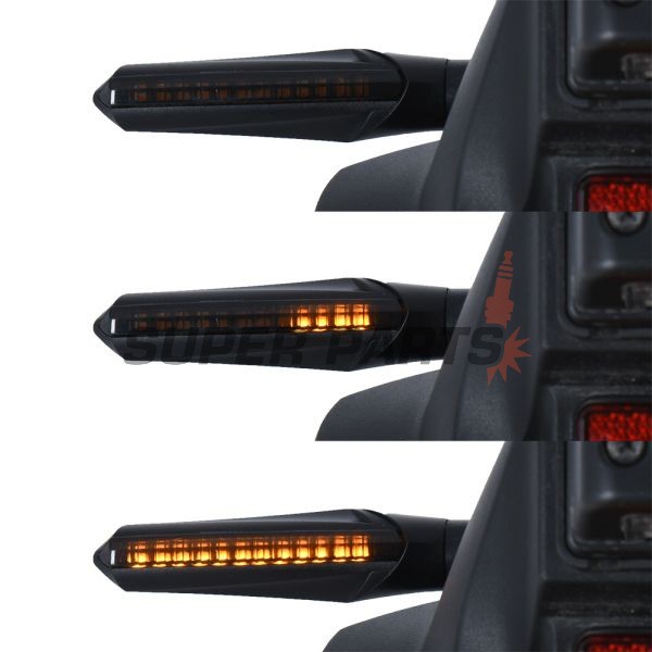 Мигачи комплект -OXFORD- Nightrider, черни с анимация