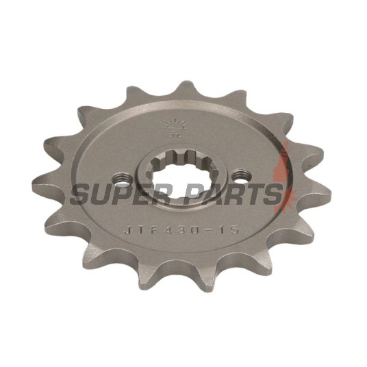 Преден пиньон -JT- JTF430,15, 15 зъба, Kawasaki KX 250 2004-2005, Suzuki GS 300 1982-1985, GSX 250 1982-1983, GT 250 1979-1985, RM-Z 250 2004-2006