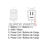 Реле за зареждане -DZE- реле-регулатор, 12V, 35A, KYMCO DINK, DOWNTOWN, PEOPLE, QUANNON, VENOX, XCITING 125-500 2000-2015