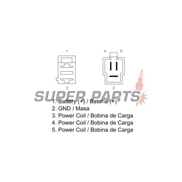 Реле за зареждане -DZE- реле-регулатор, 12V, 35A, KYMCO DINK, DOWNTOWN, PEOPLE, QUANNON, VENOX, XCITING 125-500 2000-2015
