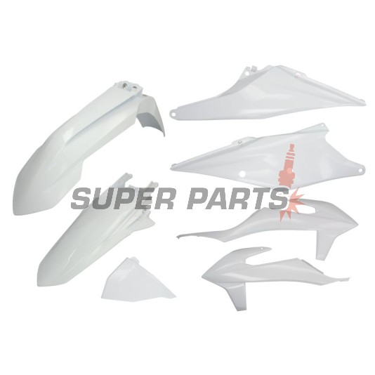 Пластмаси комплект -POLISPORT- бели, KTM EXC, EXC-F 150-500 2020-2021