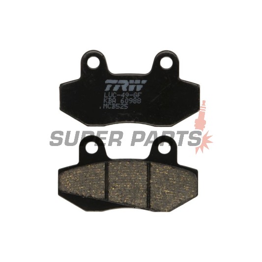 Накладки -TRW- MCB525, Daelim City Ace 110, Derbi GP1 50, Honda CH Spacy 125, MBX 50/80, NSR 50/75/80R, Hyosung GT/Comet 125/250/650, GV Aquila 125/250/650, RX/XRX/Karion 125, Kymco Active/Jetix/Nexxon 50, Pulsar 125