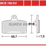Накладки -TRW- MCB780SV, Aprilia RS4 50, Derbi GPR 125 Nuda, Rieju Tango 125/125 Pro
