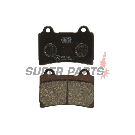 Накладки -FERODO- FDB662P, Yamaha FJ 1200 / 1200A ABS (1988-1994) / FZR 750RT Genesis (1987-1988) / TDM 850 (1996-2001) / XJ 900S Diversion (1995-2003) / XJR 1200 (1995-1998) / XVZ 1300 Royal Star / Venture / Tour Classic (1997-2001)