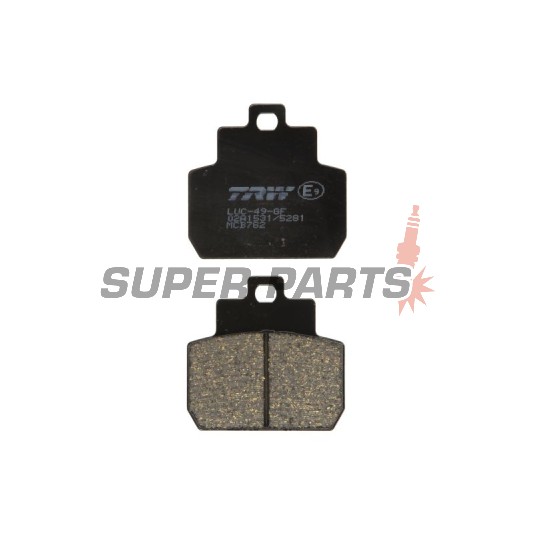 Накладки -TRW- MCB782, Piaggio/Vespa GTS 250/250ie/ABS (2005-2016), GTV 250/300 (2007-2014), MP3 125/125ie (2006-2008), X8 125/150/200/250/400 (2005-2008), X9 125/250 Evolution (2005-2008)