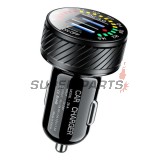 USB адаптер за запалка -4 RIDE- 12V, 2xUSB 3.0 + волтметър - универсален