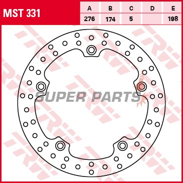 Спирачен диск -TRW- MST331, 276mm, BMW R850GS / R850R / R850RT + R1100GS / R / RT / S + R1150GS / Adventure / R / Rockster / RS / RT (1993-2007)