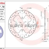 Спирачен диск -BREMBO- 68B40778, MBK Kilibre 300, Skycruiser 125; Yamaha X-City 125 / 250, Versity 300, X-Max 125 / 250