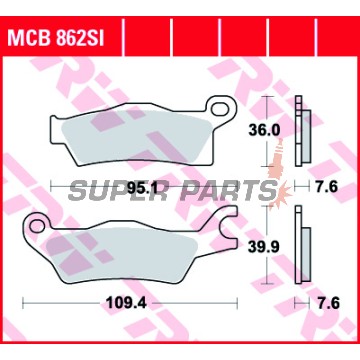 Накладки -TRW- MCB862SI, CAN-AM Outlander 450/500/570/650/800R/1000 (2013-2018); Renegade 500/570/1000/1000R/XC (2012-2018)