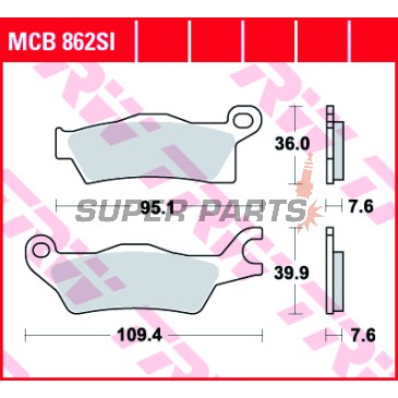 Накладки -TRW- MCB862SI, CAN-AM Outlander 450/500/570/650/800R/1000 (2013-2018); Renegade 500/570/1000/1000R/XC (2012-2018)