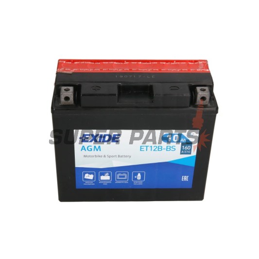 Акумулатор -EXIDE- YT12B-BS, 10Ah 12V