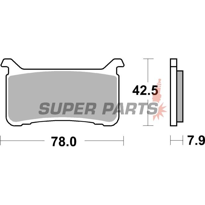 Накладки -BREMBO- 07HO63SA, Honda CBR 1000 (2017-2021), CRF 1000 (2015-2018), VFR 800 (2017)