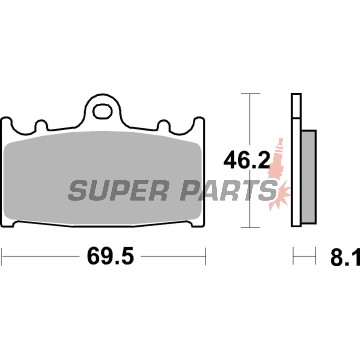 Накладки -BREMBO- 07KA13SR, Kawasaki GPZ 900R Ninja, ZX-6R/ZX-9R, ZZR 600/1100/1200 & Zephyr 1100, Suzuki GSF 650/1250 Bandit, GSX-R 600, SV1000 & VS 1400 Intruder
