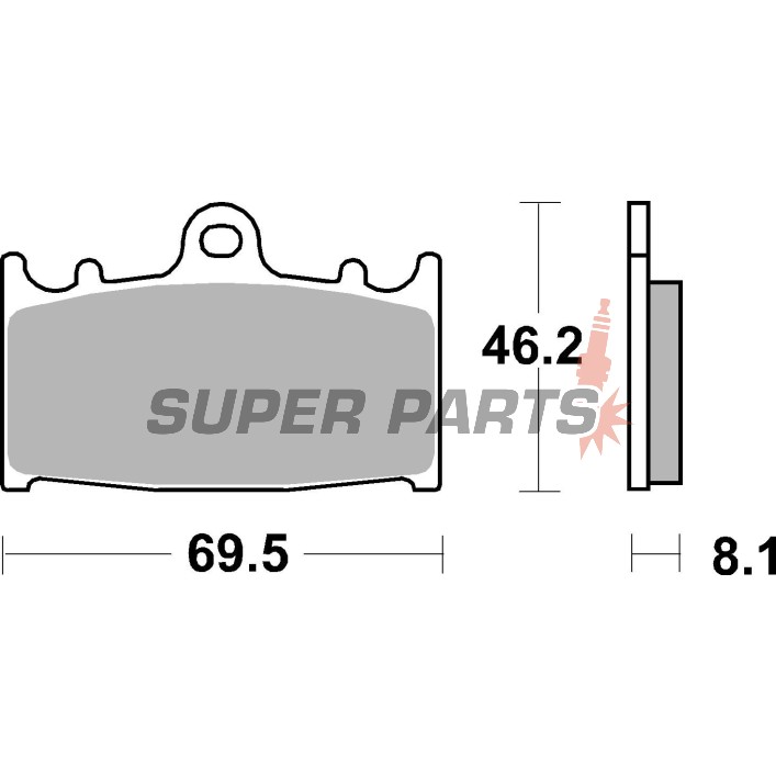 Накладки -BREMBO- 07KA13SR, Kawasaki GPZ 900R Ninja, ZX-6R/ZX-9R, ZZR 600/1100/1200 & Zephyr 1100, Suzuki GSF 650/1250 Bandit, GSX-R 600, SV1000 & VS 1400 Intruder