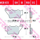 Накладки -TRW- MCB672, Alfer VR 250, Aprilia Pegaso 650, Husaberg FE/FS 450-650, Husqvarna CR/TE/WR 125-610, KTM EXC/LC4/Duke 250-690, Yamaha TT 600, WR 125 (1993-2022)