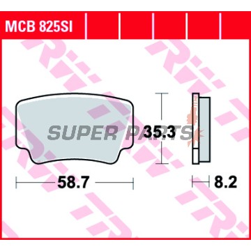 Накладки -TRW- MCB825SI, KTM SX/XC Quad/ATV 450, 505, 525 (2008-2013)