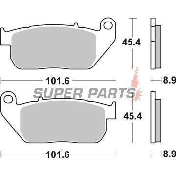 Накладки -BREMBO- 07HD13SA, Harley-Davidson XL Sportster 883 & 1200 Custom / Roadster / Low (2004-2006)