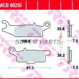 Накладки -TRW- MCB802SI, Yamaha YFM Raptor 250/250R, Grizzly 550/700 4x4 EPS, Grizzly FI Auto, Grizzly EPS LE/SE