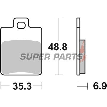 Накладки -BREMBO- 07019, Derbi Sonar 50 125 150 / Gilera Runner 180 200 / Piaggio Vespa LX 150 / MP3 125 300 500 / Zip 50 (1996-2014)
