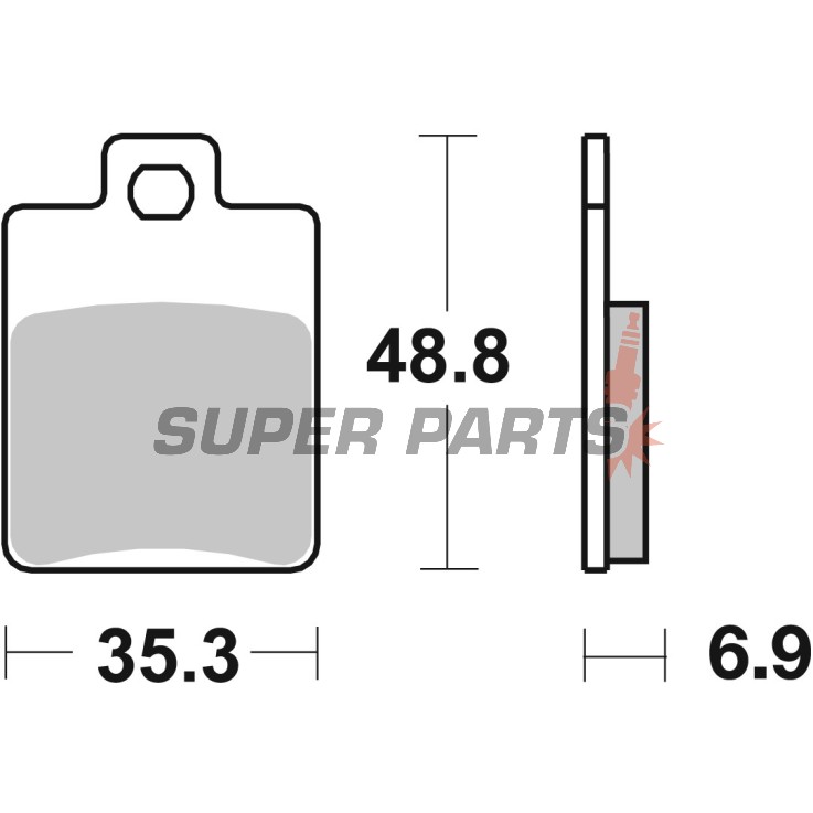 Накладки -BREMBO- 07019, Derbi Sonar 50 125 150 / Gilera Runner 180 200 / Piaggio Vespa LX 150 / MP3 125 300 500 / Zip 50 (1996-2014)