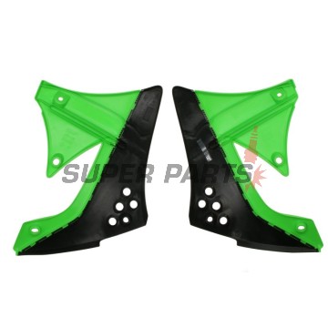 Предни странични пластмаси -POLISPORT- черно/зелено, KAWASAKI KX 450 2009-2011