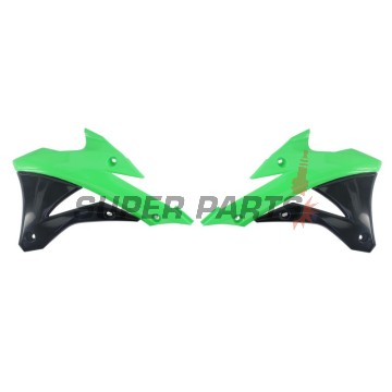 Предни странични пластмаси -POLISPORT- черно/зелено, KAWASAKI KX 85 2014-2021