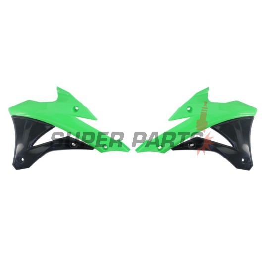 Предни странични пластмаси -POLISPORT- черно/зелено, KAWASAKI KX 85 2014-2021