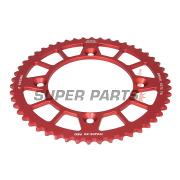 Заден пиньон -JT- JTA215,50RED, 50 зъба, червен, алуминиев, Honda CR 80 1985-2007, CR 85 2003-2007, CRF 150 2007-2021