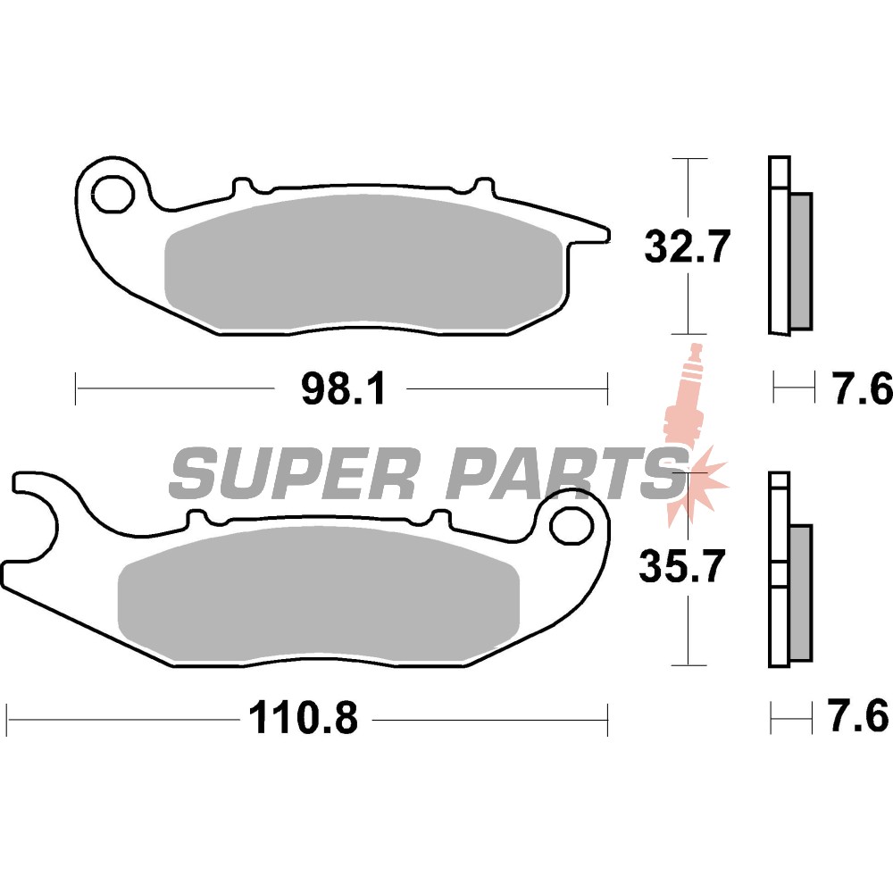 Накладки -BREMBO- 07GR03CC, Derbi Mulhacen 125 / Terra 125 / Terra Adventure 125 (2007-2008)