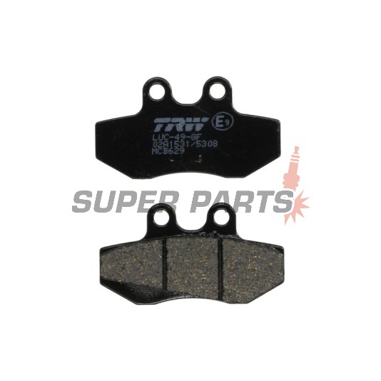 Накладки -TRW- MCB629, Aprilia Classic/Pegaso/RX/Red Rose/Tuareg 125 Beta RR50 Bultaco Lobito 50/75 Derbi GPR50 Gilera Runner 125/180 Husqvarna WXE125 Peugeot XR6 50 Rieju MRX/RR/RS-1/SMX Sachs Roadster 125V2 Simson 125SM