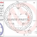 Спирачен диск -BREMBO- 68B407D7, BMW F 800, HP2 1200, K 1200-1300, R 850-1200 (2001-2013)