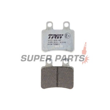 Накладки -TRW- MCB735EC, Derbi Senda/Terra/Cross City 125 2004-2008; Italjet Jet Set/Millenium 100-150 2001-2003; Peugeot Elyseo/Elystar/Satelis 50-600 2000-2012; Yamaha DT
