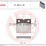 Накладки -BREMBO- 07BB1408, Aprilia AF1, Benelli 350/500/650/SEI, BMW K/R/K1, Ducati Monster/SS/Paso, Laverda, Moto Guzzi California/Le Mans, MZ ETZ/Saxon/Silver Star 1974-2007