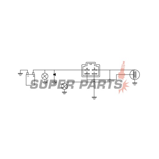 Реле за зареждане -DZE- реле-регулатор, 12V, 12A, APRILIA MOJITO, SR; HONDA SA; KYMCO SENTO 50 1995-2012
