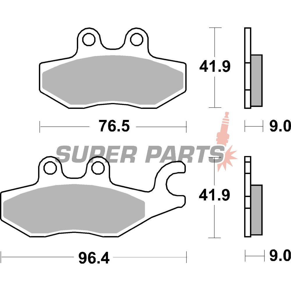Накладки -BREMBO- 07060, Piaggio/Vespa Beverly, MP3, X-Evo, X7, X8, X9, X10 (2004-2014)