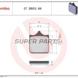 Накладки -BREMBO- 07BB3396, Aprilia RSV Mille / RSV1000R, Benelli TnT / Tornado, BMW S1000RR / S1000R