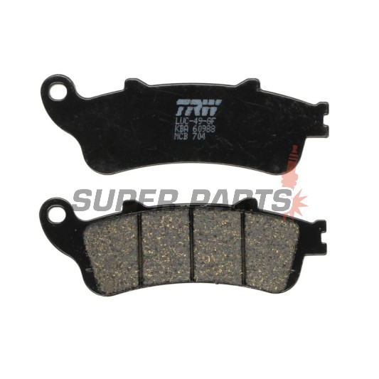 Накладки -TRW- MCB704, Aprilia Leonardo 125, Benelli 125 Jarno, Beta Eikon 125/150, Honda CB 1100, CBR 1100XX, Foresight/Jazz 250, Silver Wing 600, Gold Wing/VTX 1800, Deauville/Vulcan 650, VFR 800, Varadero 1000, Malaguti Ciak 125/150, Peugeot Looxor 125