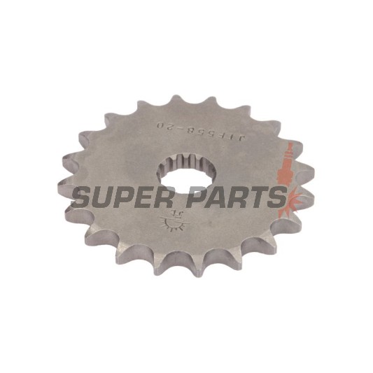Преден пиньон -JT- JTF558,20, 20 зъба, Derbi GPR 125 2004-2008, Gilera SC 125 2006-2008, Kawasaki Z 125 2018-2020, Yamaha DT 125 1988-2006, DT 200 1988, TDR 125 1989-2002, TZR 125 1993-2000, TZR 80 1996, XVS 125 2000-2004