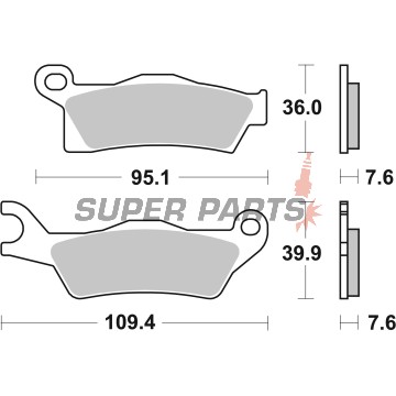 Накладки -BREMBO- 07GR26SD, BMW R80RT 1982-1984 / Can-Am Outlander 500 EFI 2013-2015 / Can-Am Renegade 500 EFI 2010-2015 / Suzuki GSX400FE Katana 1981-1983