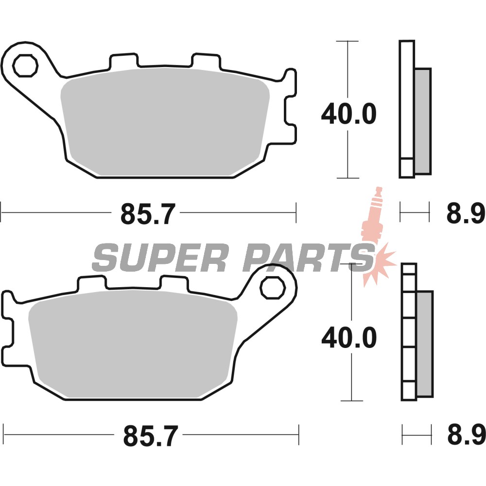 Накладки -BREMBO- 07HO36SP, Honda CB / CBF / CBR / CRF / NC / Shadow / VTR / VTX / Transalp, Kawasaki Versys / Z, Suzuki V-Strom / Bandit / GSR / GSX / SV, Yamaha FZ1 / FZ6 / FZ8 / MT / XSR / R1 / R6