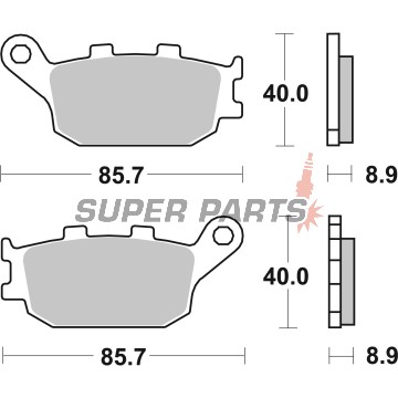 Накладки -BREMBO- 07HO36SP, Honda CB / CBF / CBR / CRF / NC / Shadow / VTR / VTX / Transalp, Kawasaki Versys / Z, Suzuki V-Strom / Bandit / GSR / GSX / SV, Yamaha FZ1 / FZ6 / FZ8 / MT / XSR / R1 / R6