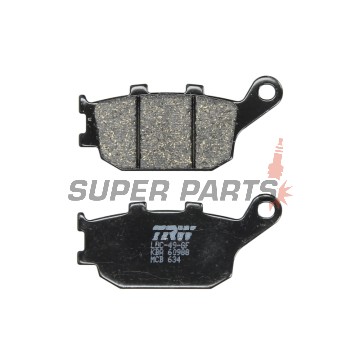 Накладки -TRW- MCB634, Honda CB/CBF/CBR/CMX/CRF/NC/NT/VT/VTR/VTX/XL 500-1100cc (1992-2025); Kawasaki EN/EX/KLV/KLZ/Z 650-1000cc (2004-2024); Suzuki DL/GSF/GSR/GSX/GSX-S/SV 650-1250cc (2002-2025); Yamaha FZ/FJ/MT/XJ6/XSR/YZF-R 600-1000cc (2003-2019)