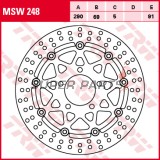 Спирачен диск -TRW- MSW248, 290mm, Suzuki GSF 650/650S/650A Bandit (2005-2006) / GSX 750F (2003-2006) / M 1500 Intruder (2009-2012) / SV 650/650S (2003-2009) / VLR 1800R/1800RT Intruder (2008-2013) / VZ 1500 Intruder (2009-2013)