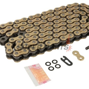 Верига -DID- 520VX3G&B-106FB, размер 520, 106 звена, усилена, злато/черна