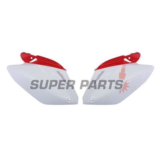 Задни странични пластмаси -POLISPORT- червено/бяло, HONDA CRF 250 2004-2005