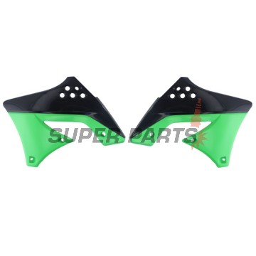 Предни странични пластмаси -POLISPORT- черно/зелено, KAWASAKI KX 250 2009-2012