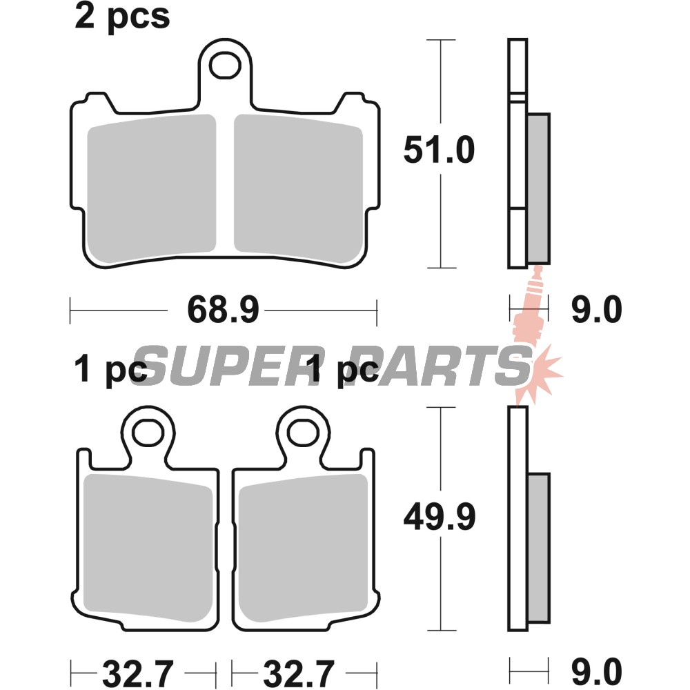 Накладки -BREMBO- 07HO37SA, Honda VFR 1200F / VFR 1200F DCT V4